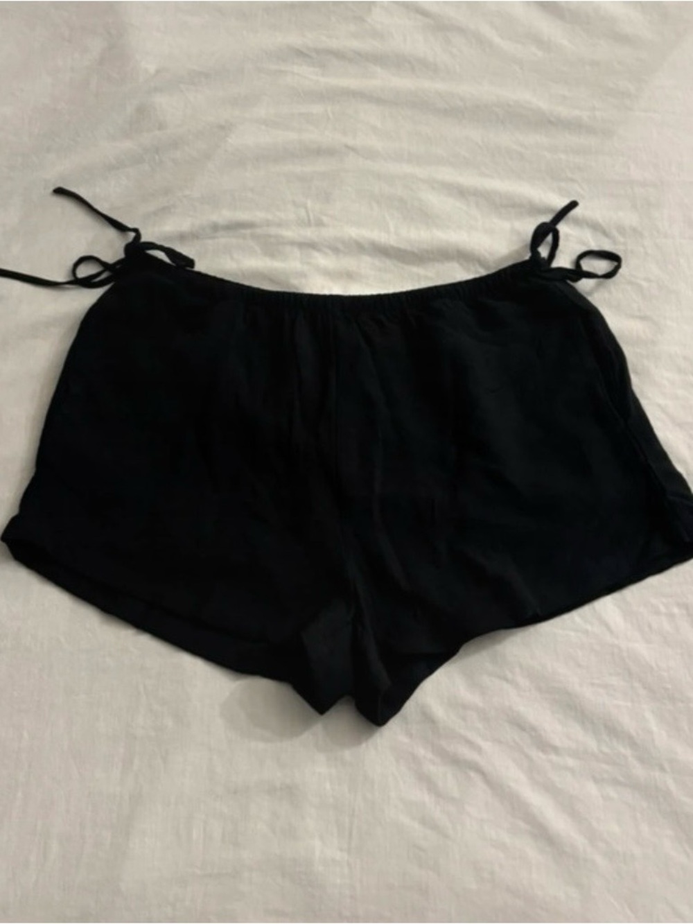 a new day Black Tie-Strap Athletic Lounge Shorts